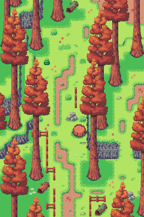 mockup of forest environment using grass shadows